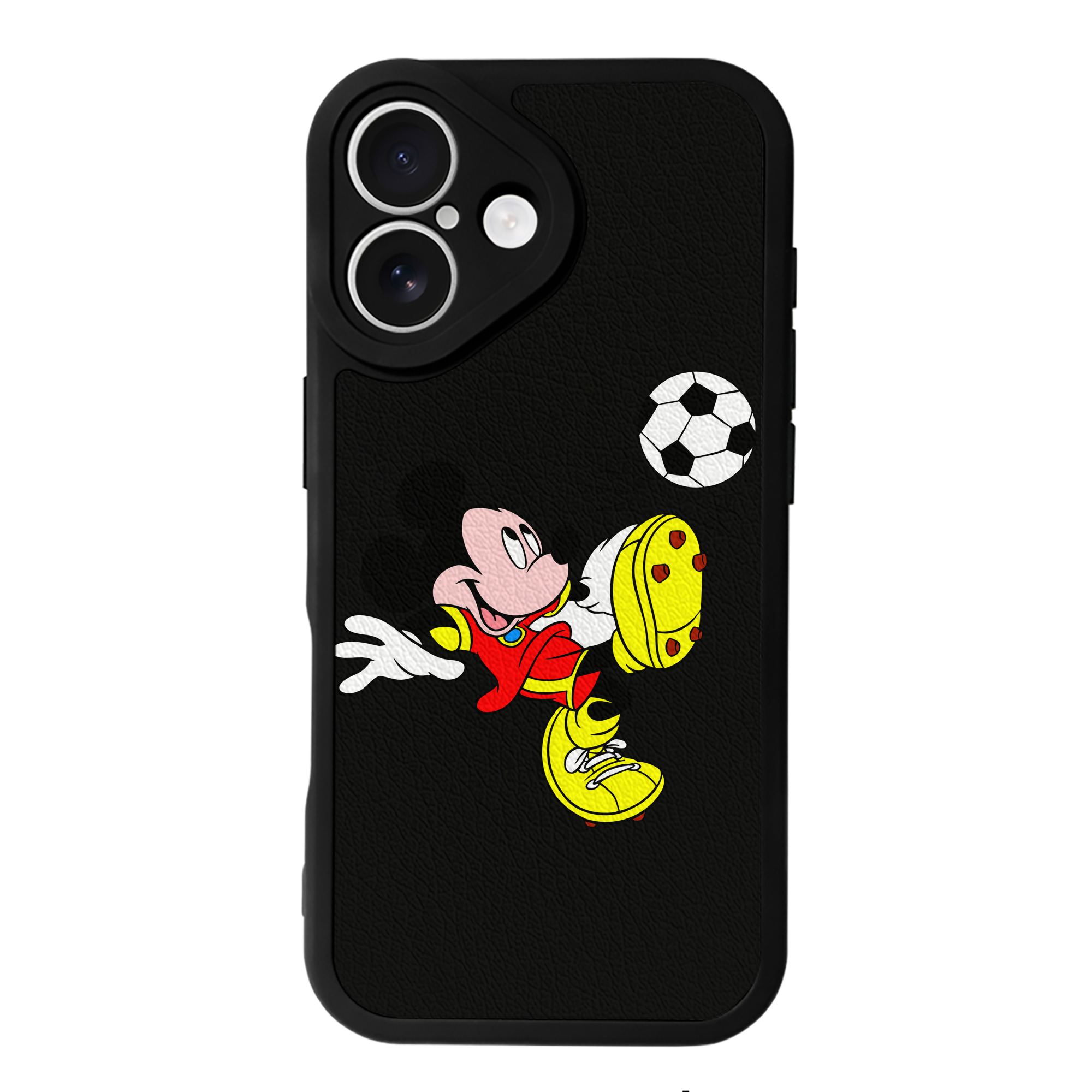 （画像用） ミッキーマウス Mickey Mouse 【iPhone 16シリーズ対応】シリコンスマホケース（レザー調） 材質：シリコン